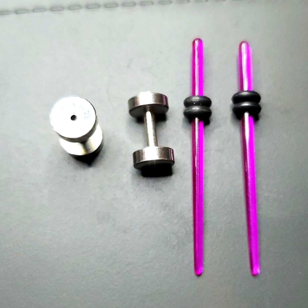 Purple clear Tapers and stainless plugs 2 pair body piercing 1.6mm = 14 g…